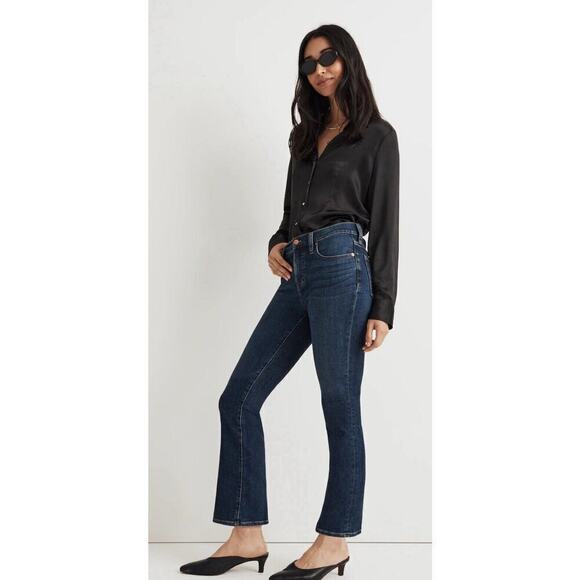 MADEWELL Flea Market Cropped Kick Jeans Dark Wash Stretch Denim Sz 28 - Picture 4 of 11